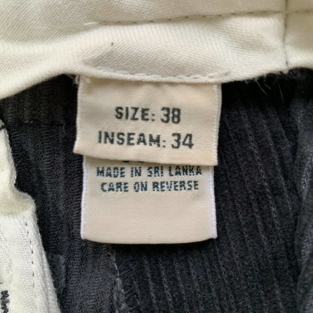 LL Bean Mens 38X34 (37X31.5) Corduroy Blue Navy Pants Pleated Outdoor High Rise - Picture 9 of 12